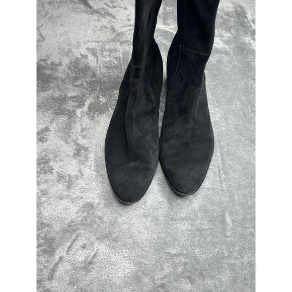 Gravati Knee High Black Suede Leather Heeled Boots Hand Made In Italy Size 9 - Picture 8 of 9